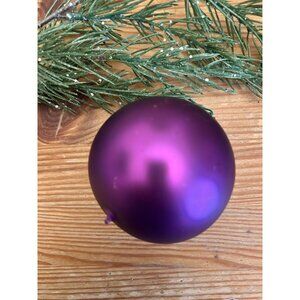 Handblown Glass West Germany Vintage Purple Christmas Ball Ornament